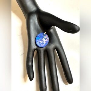 🩵💜 Vintage Glass Oval Pendant 💜🩵